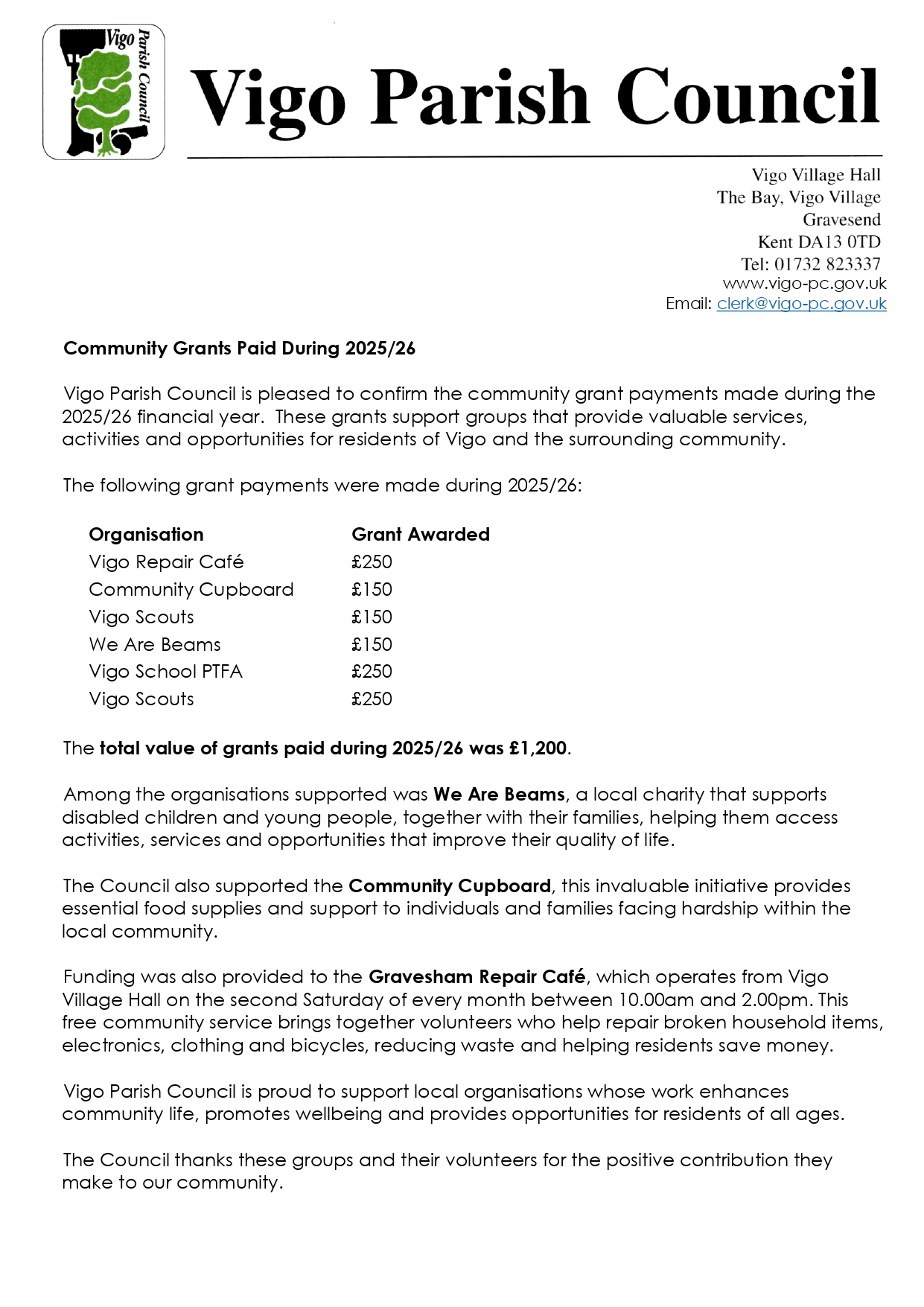 Grants awarded in 2025 / 2026