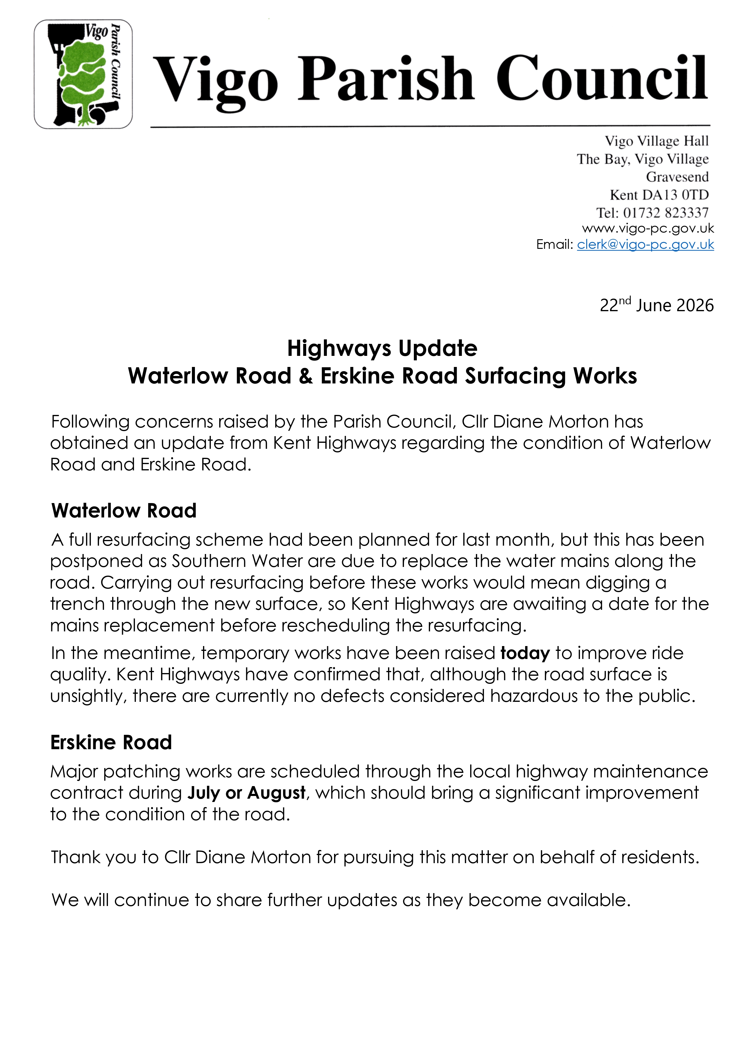 Road Resurfacing Works in Vigo