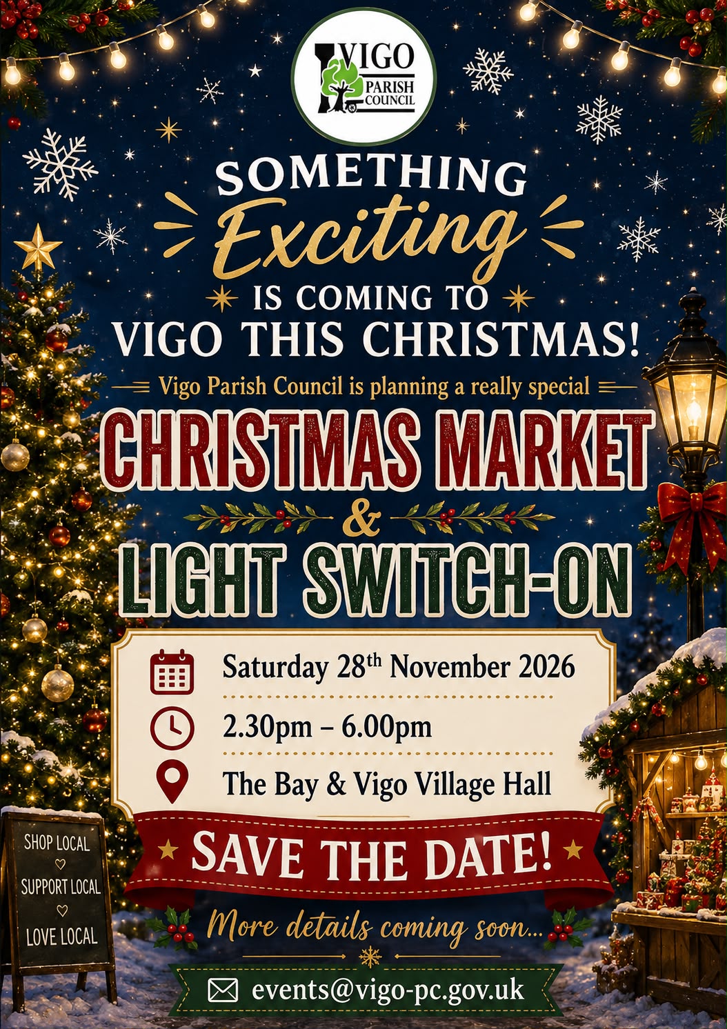 Save the Date ~ Vigo Christmas Market & Light Switch On 2026